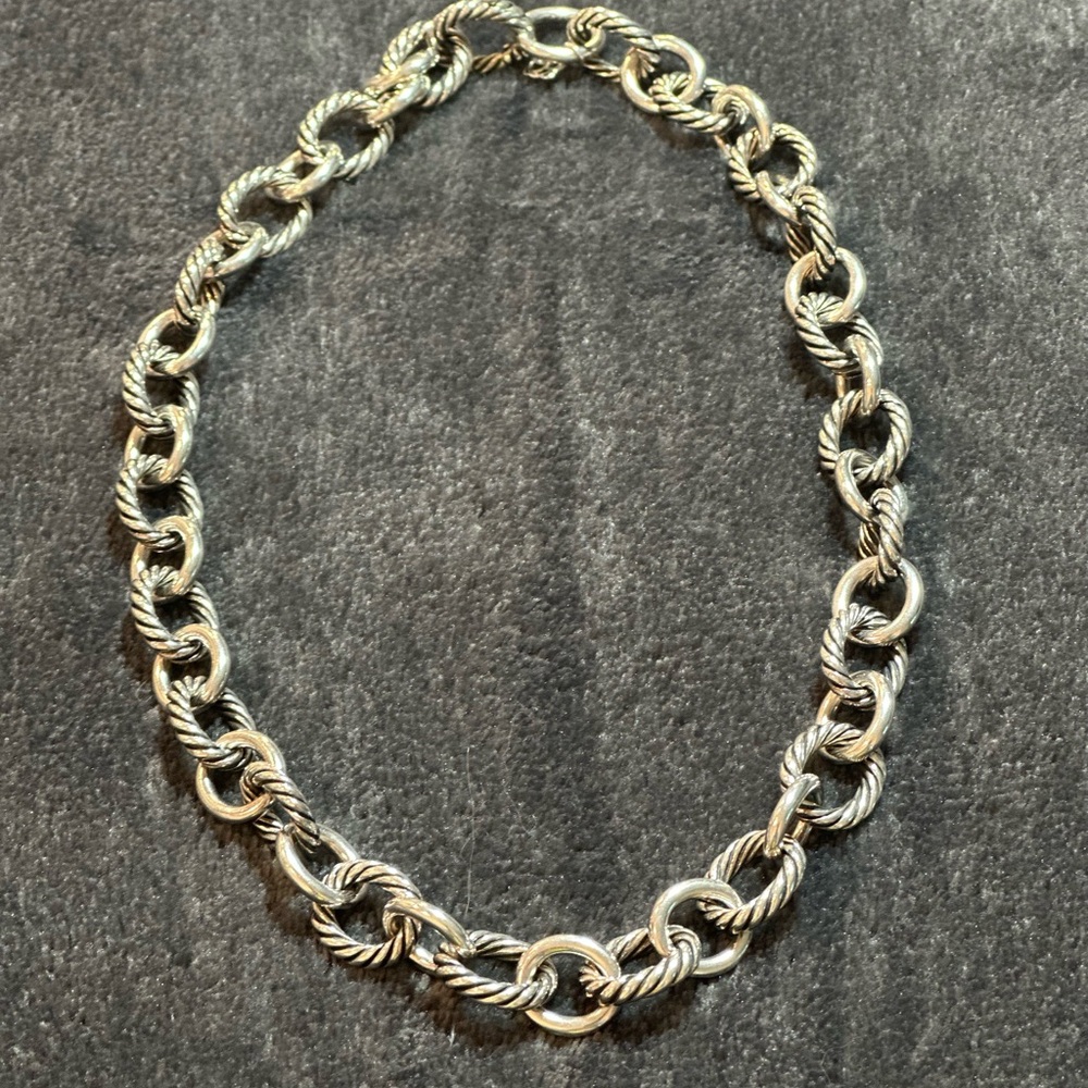 David yurman silver cable chain necklace